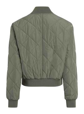 Bomber Calvin Klein Jeans Quilted Verde Para Mujer