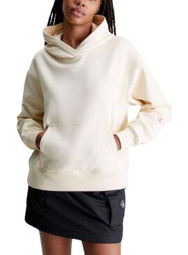 Sudadera Calvin Klein Back Bold Monologo Beige