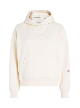 Sudadera Calvin Klein Back Bold Monologo Beige