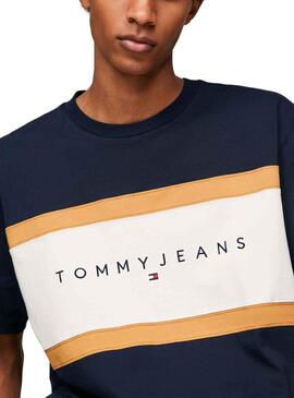 Camiseta Tommy Jeans Reg Cut Marino Para Hombre