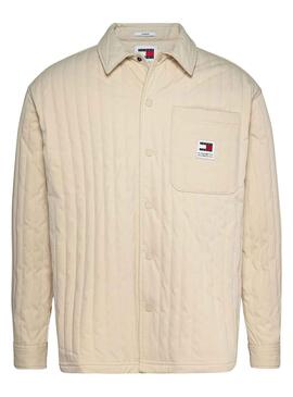 Sobrecamisa Tommy Jeans Quilted Beige Hombre