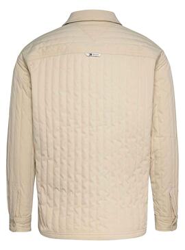 Sobrecamisa Tommy Jeans Quilted Beige Hombre