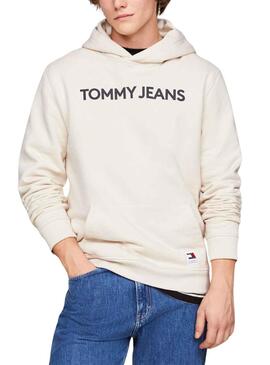 Sudadera Tommy Jeans Reg Bold Beige Hombre