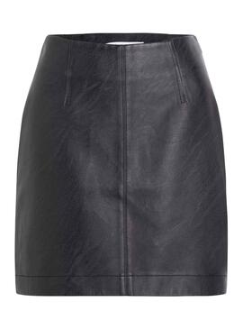 Falda Calvin Klein Faux Leather Negro Para Mujer