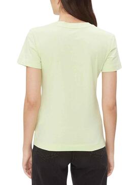 Camiseta Calvin Klein Monologo Slim Verde Mujer