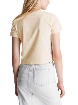 Camisa Calvin Klein Bold Monologo Beige Mujer