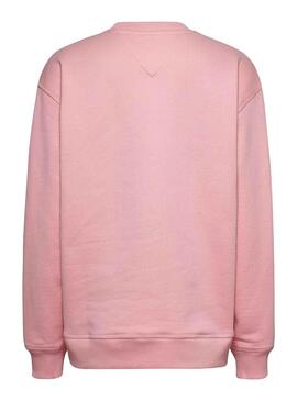 Sudadera Tommy Jeans Relaxed Classic Rosa Mujer