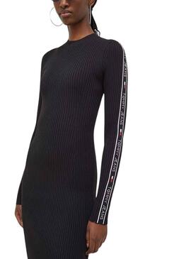 Vestido Tommy Jeans Taping Negro para Mujer