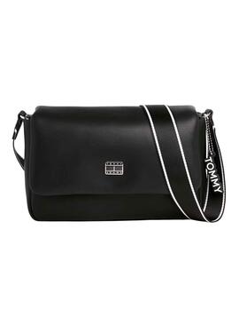 Bolso Tommy Jeans City Girl Flap Negro Para Mujer
