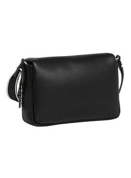 Bolso Tommy Jeans City Girl Flap Negro Para Mujer