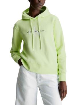 Sudadera Calvin Klein Monologo Reg Verde Hombre