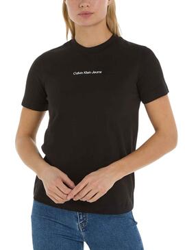 Camiseta Calvin Klein Institutional Negro Mujer