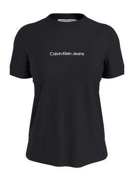 Camiseta Calvin Klein Institutional Negro Mujer