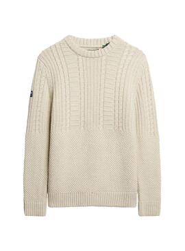 Jersey Superdry Vintage Jacob Beige Para Hombre