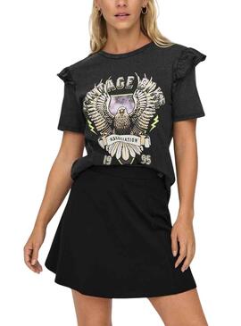 Camiseta Only Lucy Life Negro para Mujer