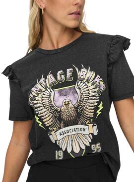 Camiseta Only Lucy Life Negro para Mujer