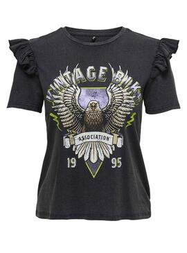 Camiseta Only Lucy Life Negro para Mujer
