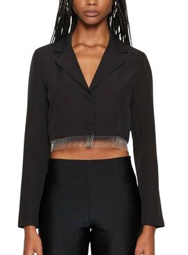 Blazer Crop Only Lorleen Negro para Mujer