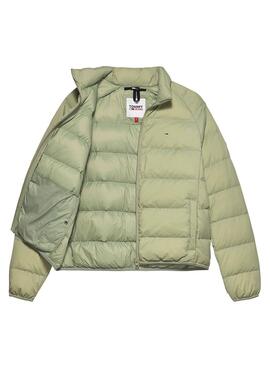 Cazadora Tommy Jeans Light Down Verde Para Mujer