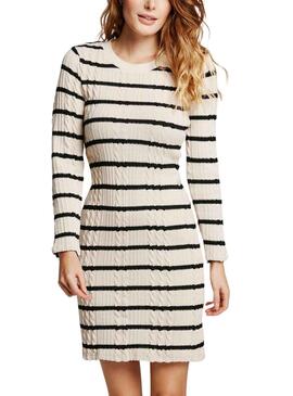 Vestido Vila Vicaba Blanco Roto Rayas para Mujer