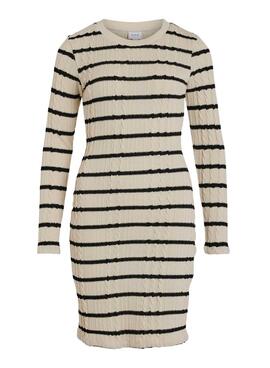 Vestido Vila Vicaba Blanco Roto Rayas para Mujer
