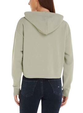 Sudadera Tommy Jeans Relaxed Logo Verde Mujer
