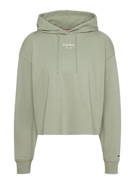 Sudadera Tommy Jeans Relaxed Logo Verde Mujer