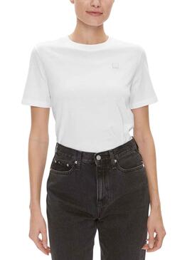 Camiseta Calvin Klein Embro Blanco Para Mujer