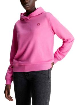 Sudadera Calvin Klein Embro Badge Rosa Para Mujer