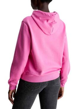 Sudadera Calvin Klein Embro Badge Rosa Para Mujer