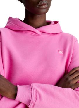 Sudadera Calvin Klein Embro Badge Rosa Para Mujer