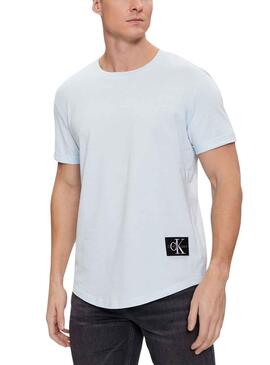 Camiseta Calvin Klein Turn Up Azul Para Hombre