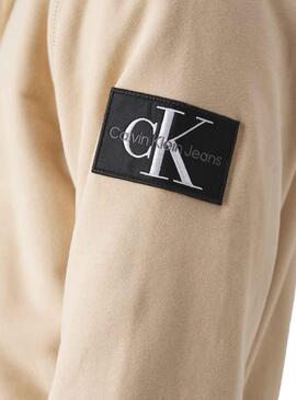 Sudadera Calvin Klein Badge Hoodie Beige Hombre