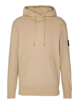 Sudadera Calvin Klein Badge Hoodie Beige Hombre