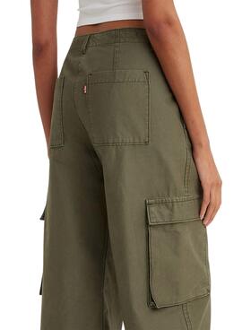 Pantalón Levis Cargo Baggy Verde Para Mujer