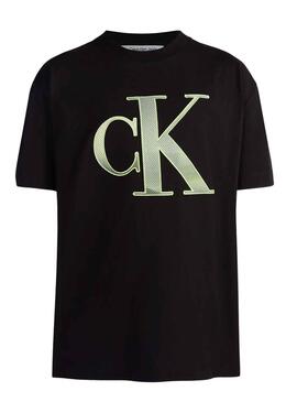 Camiseta Calvin Klein Perforated Monologo Negro