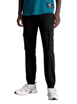 Pantalon Calvin Klein Cargo Negro Para Hombre