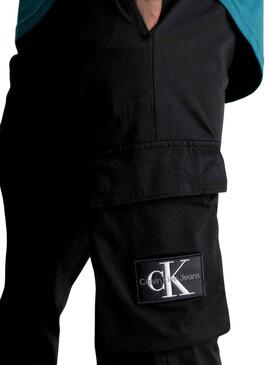 Pantalon Calvin Klein Cargo Negro Para Hombre