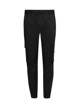 Pantalon Calvin Klein Cargo Negro Para Hombre