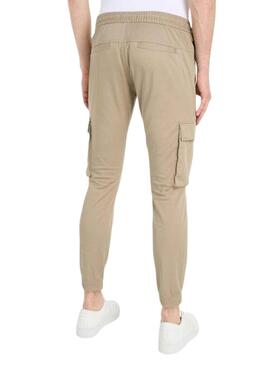 Pantalon Calvin Klein Cargo Beige Para Hombre
