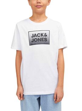 Camiseta Jack and Jones Steel Blanco Para Niño