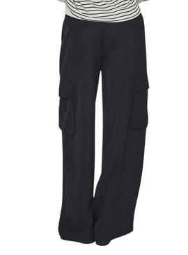 Pantalon Vila Winnie Cargo Negro Para Mujer