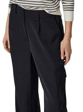 Pantalon Vila Winnie Cargo Negro Para Mujer