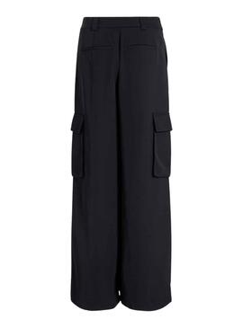 Pantalon Vila Winnie Cargo Negro Para Mujer