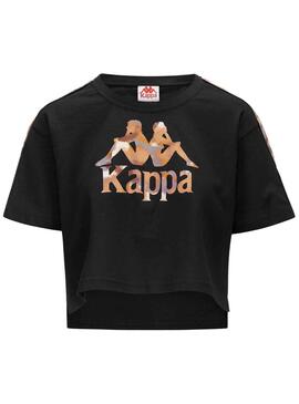 Camiseta Kappa Vapua Negro Para Mujer