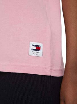 Camiseta Tommy Jeans Bold Rosa Para Mujer