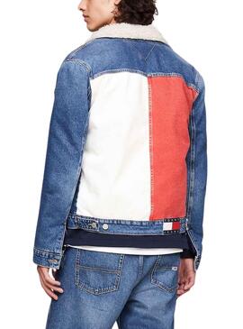 Cazadora Vaquera Tommy Jeans Flag Para Hombre