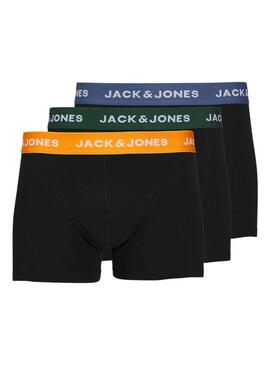 Calzoncillos Jack and Jones Gab Pack 3 Negro