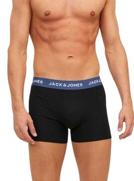 Calzoncillos Jack and Jones Gab Pack 3 Negro