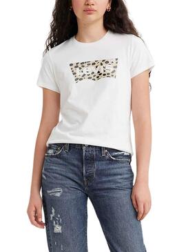 Camiseta Levis The Perfect Tee Leopard Blanco